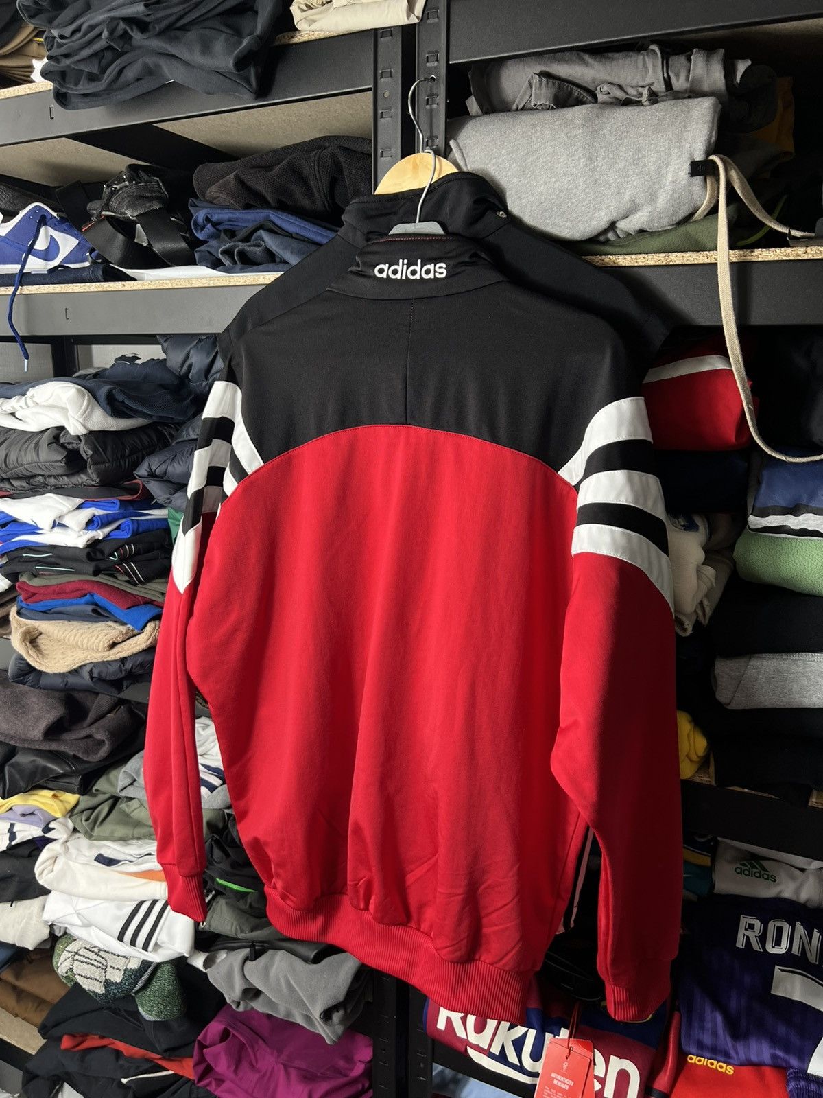 Adidas Vintage Adidas Track Jacket Red Black 90s Three Stripes Size US M / EU 48-50 / 2 - 8 Thumbnail