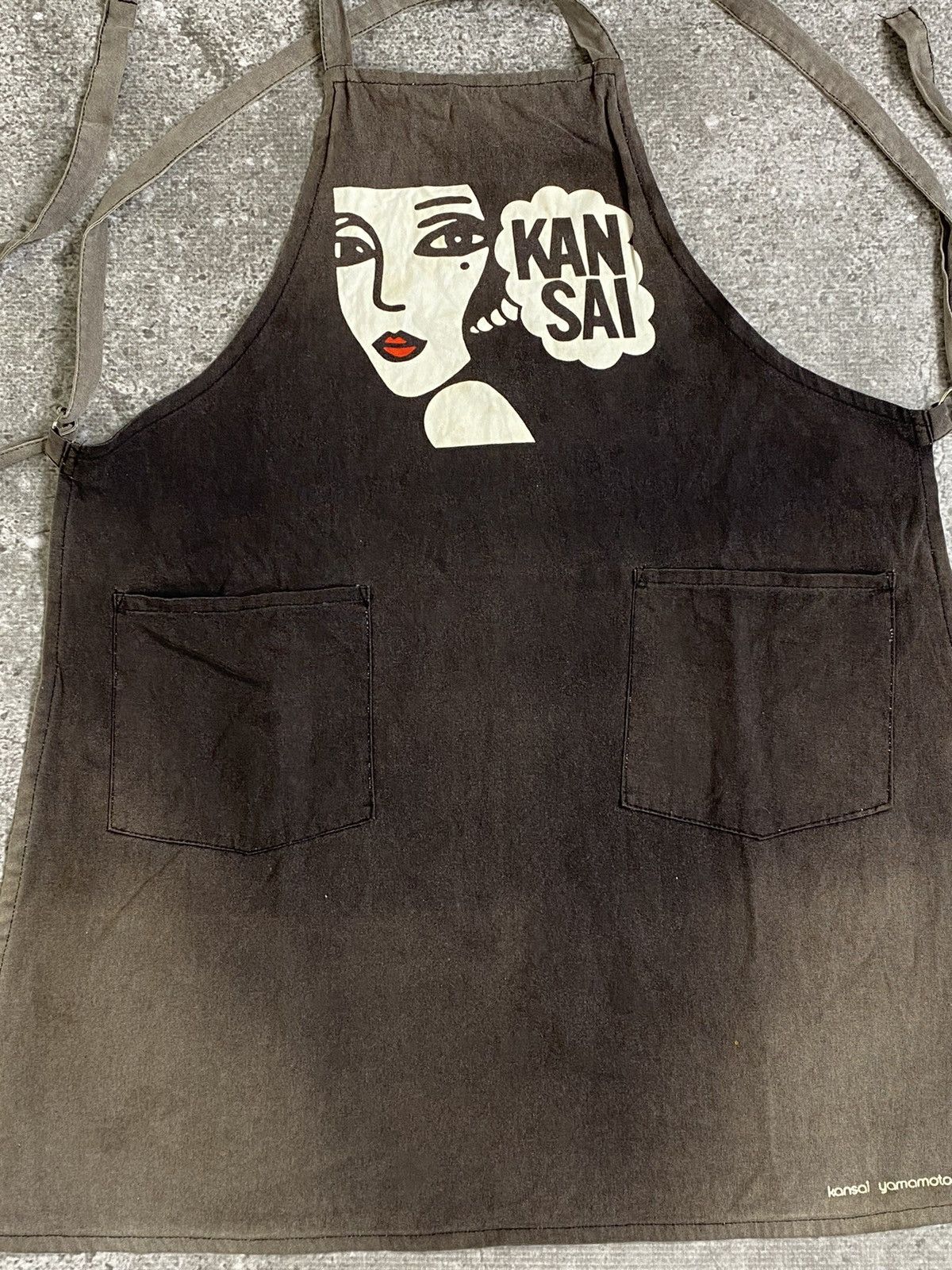 Kansai Yamamoto Vintage Kansai Yamamoto Faded Black Apron Size ONE SIZE - 5 Thumbnail