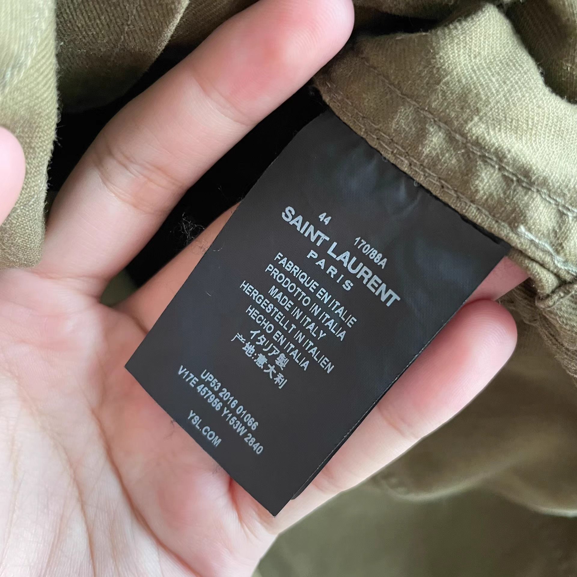Saint Laurent Paris SLP Shark Green Cargo Distressed Jacket Size 44 Size US S / EU 44-46 / 1 - 5 Thumbnail