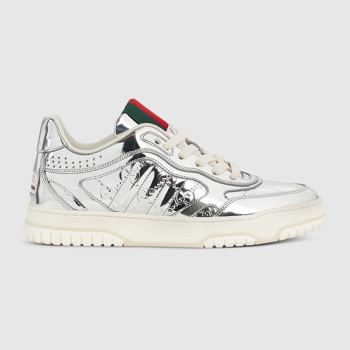 Gucci oc11z1025 Re Web Sneakers in Silver Metallic Size US 6 / IT 36 - 1 Thumbnail