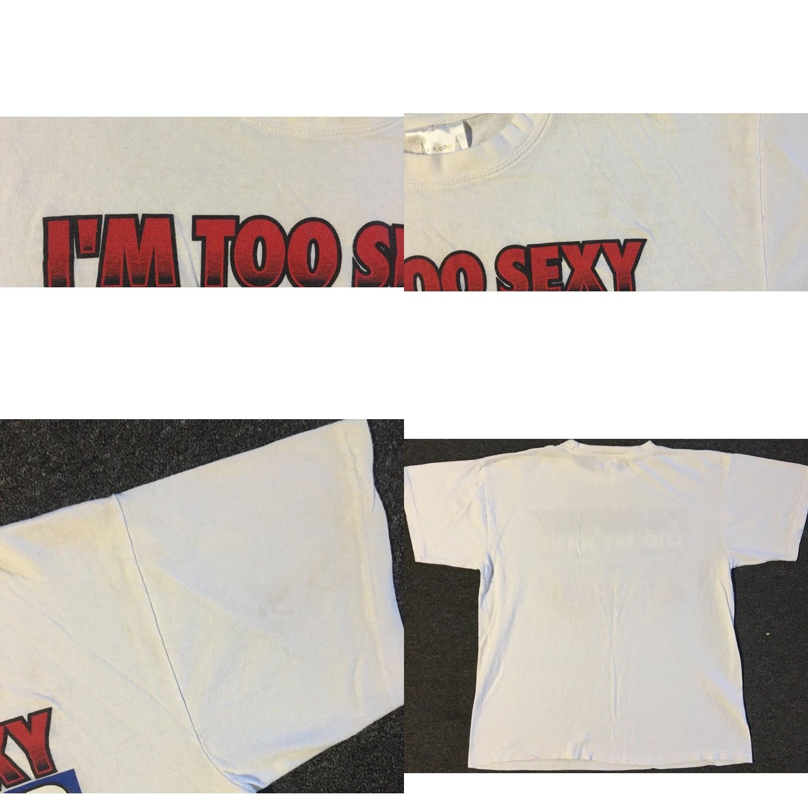 Vintage VINTAGE 90s Im Too Sexy For My Hair Faded Shirt S Funny Saying Bald Joke Beer Grunge T-Shirt Mens White Saiy? Size US S / EU 44-46 / 1 - 8 Thumbnail