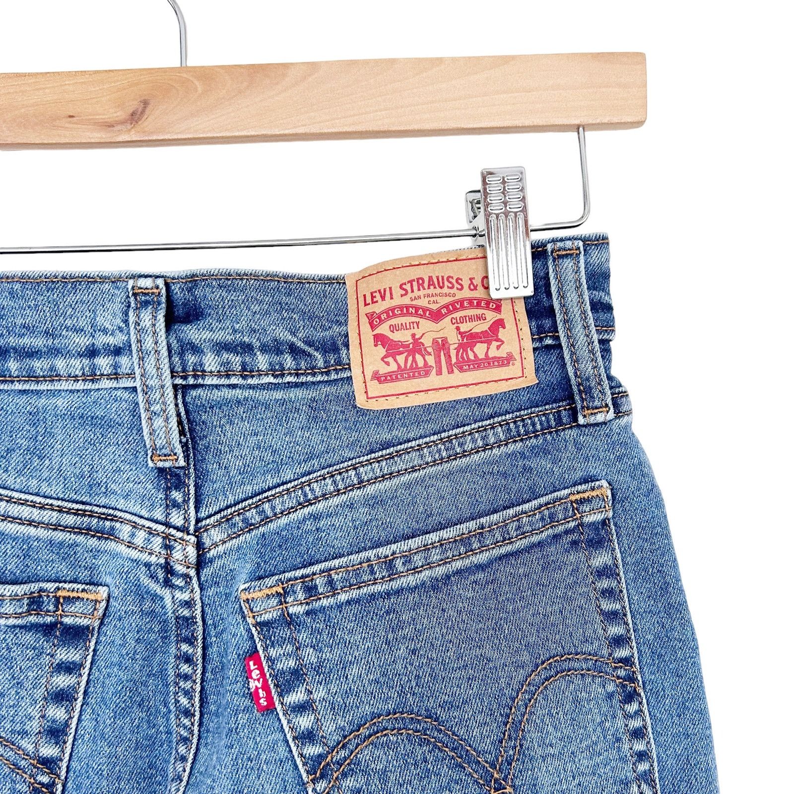 Levi's Levi's Button Fly Wedgie Straight Jeans Sz 25 Size 25" / US 0 / IT 36 - 5 Thumbnail