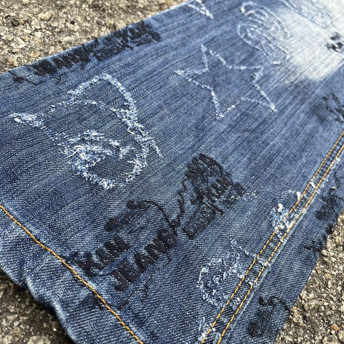 Kapital Japanese Kosmo Lupo Denim Embroidery Jeans Boro Grunge Punk Size US 31 - 3 Thumbnail