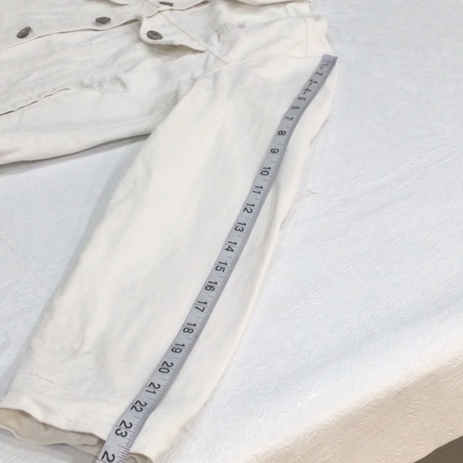 Other Love Tree Denim White Distressed Jean Jacket Small Size S / US 4 / IT 40 - 16 Thumbnail