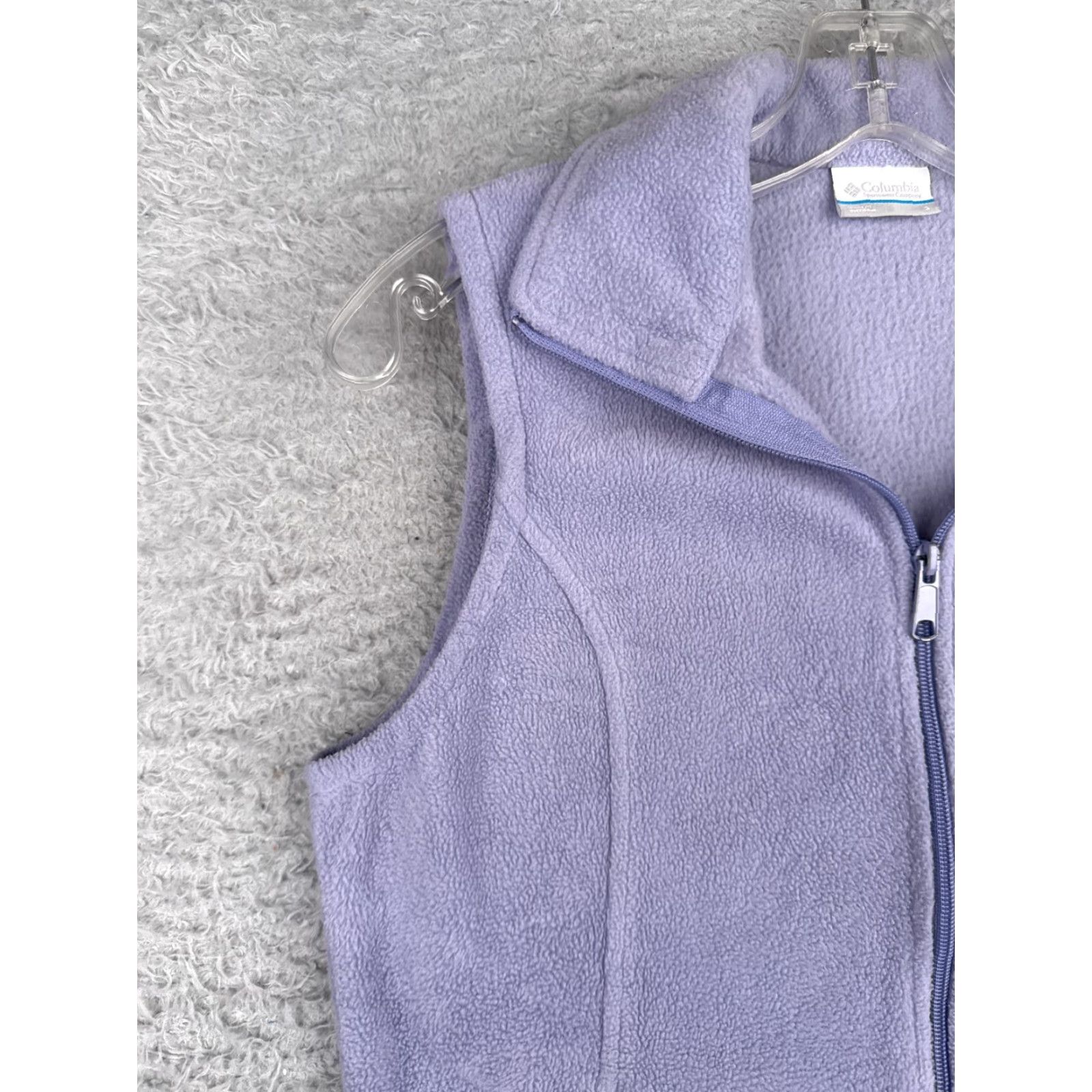 Vintage Columbia Vest Women Small Purple Fleece 100% Polyester Full Zip Walking Golf Size M / US 6-8 / IT 42-44 - 3 Thumbnail
