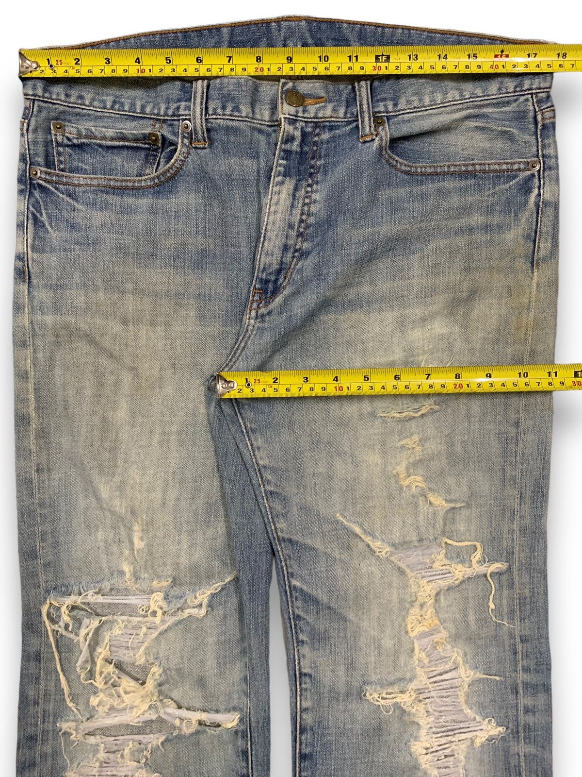 Japanese Brand Vintage Japanese Brand Dirty Mud Wash Loose Distressed Jeans Size US 35 - 15 Thumbnail
