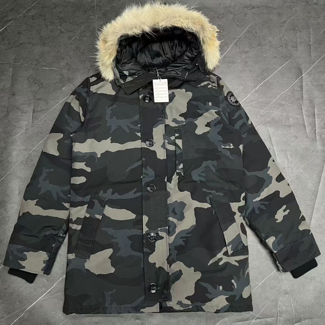 camouflage hooded down jacket size L