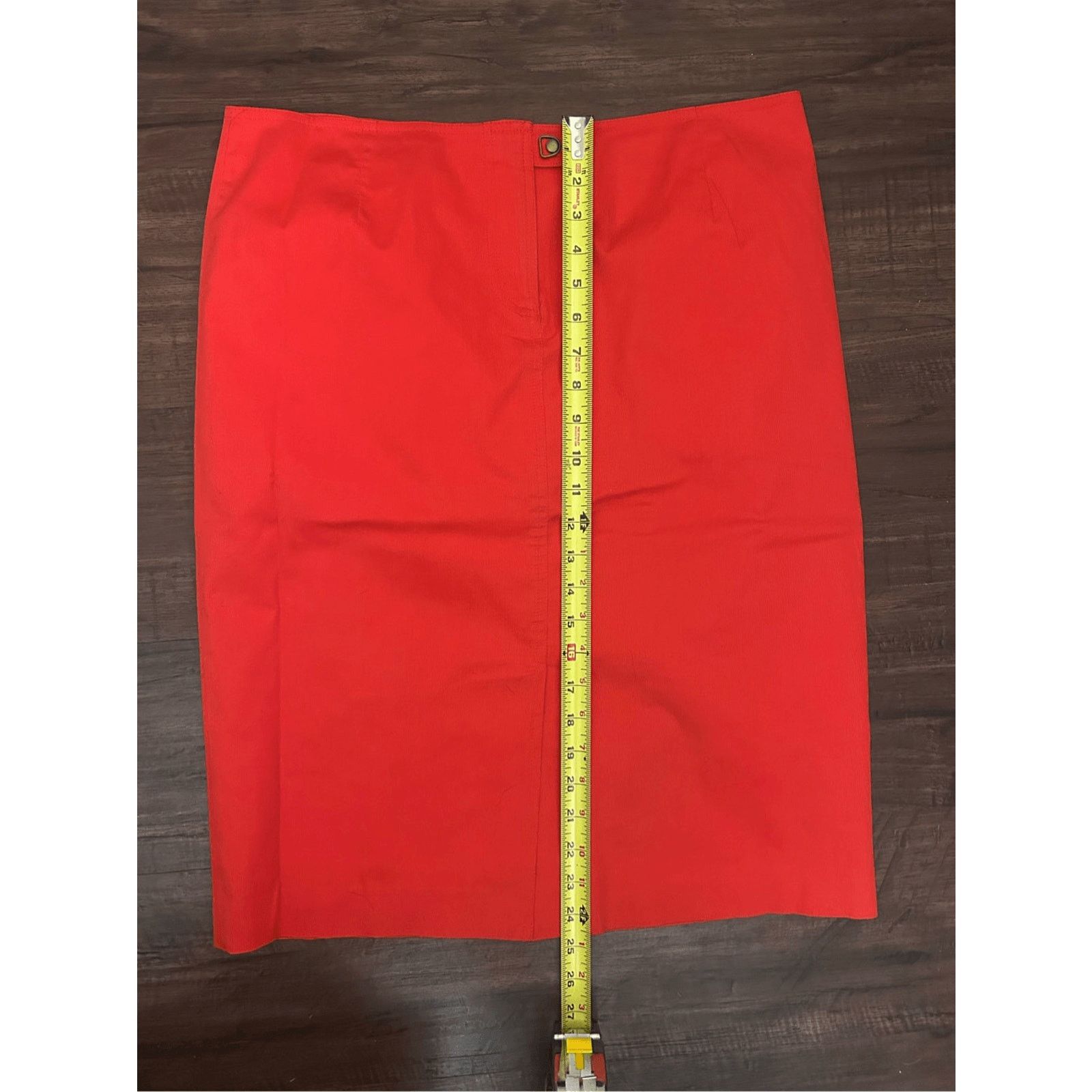 Nordstrom David Meister Cotton Red Button Pencil Skirt Size 12 Size 34" / US 12 / IT 48 - 10 Thumbnail