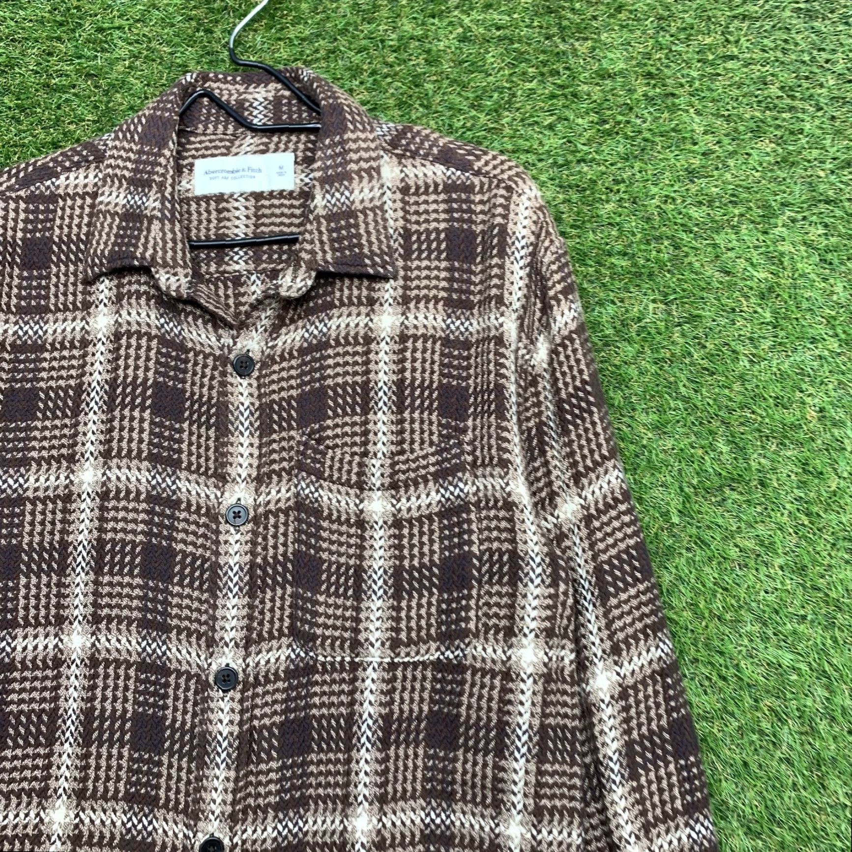 Abercrombie & Fitch Abercrombie & Fitch Flannel Shirt Mens Medium Brown Plaid Casual Button Up Size US M / EU 48-50 / 2 - 2 Thumbnail