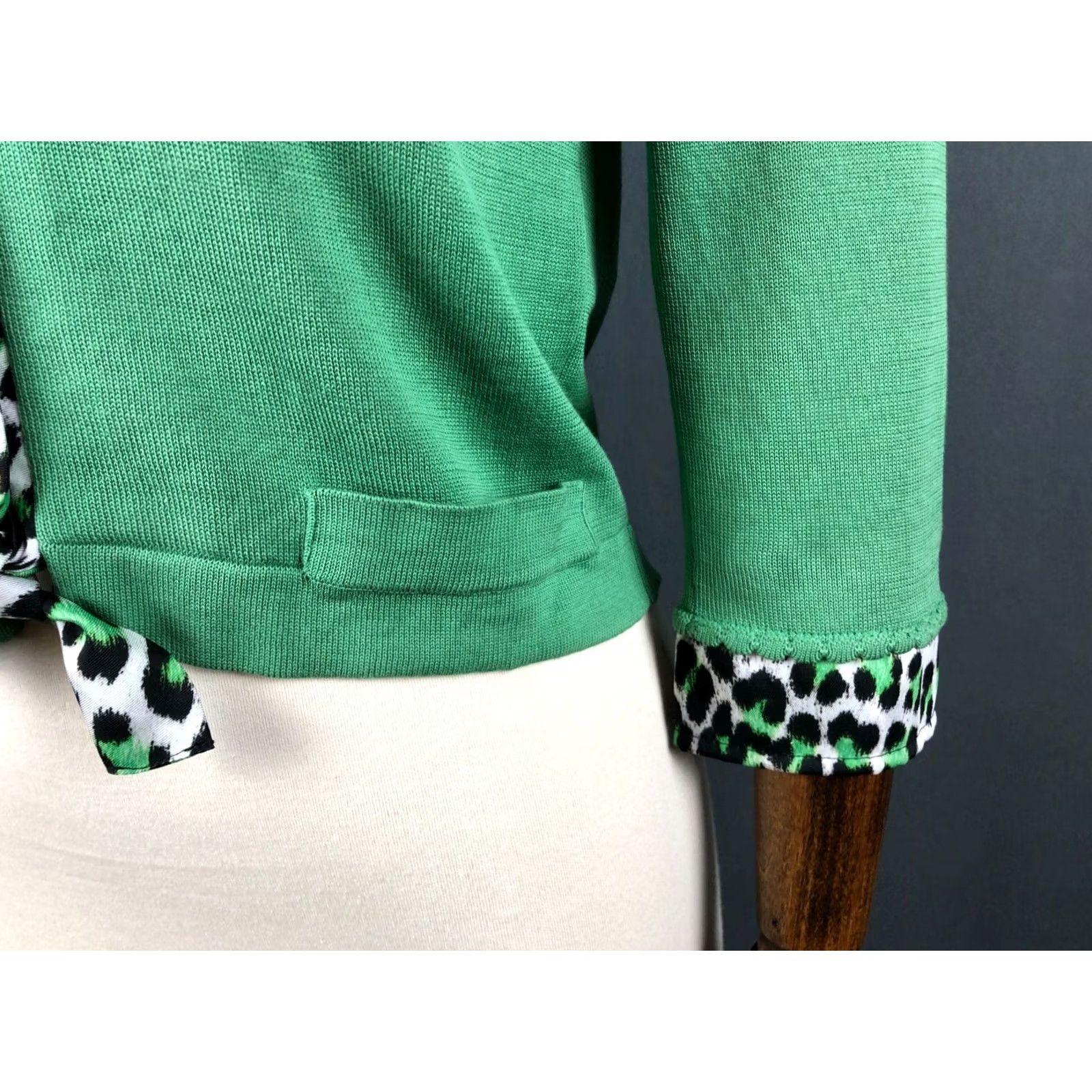 Just Cavalli Just Cavalli Women Top Cotton Green S 3/4 Sleeve Button-Up Knit Casual Modern Regular Fit Size S / US 4 / IT 40 - 6 Thumbnail