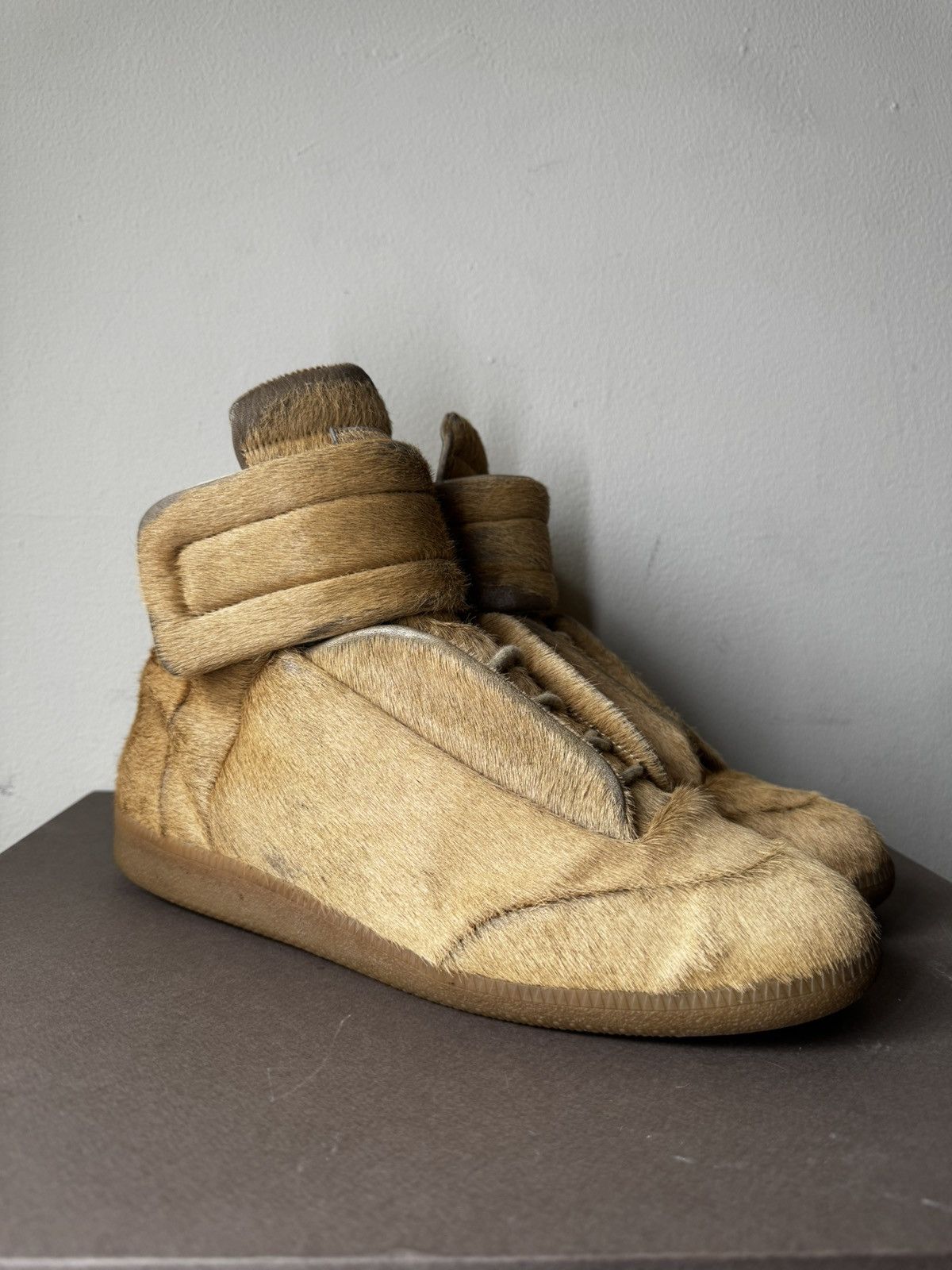Pre-owned Maison Margiela Future Fur Yeezy Shoes In Tan