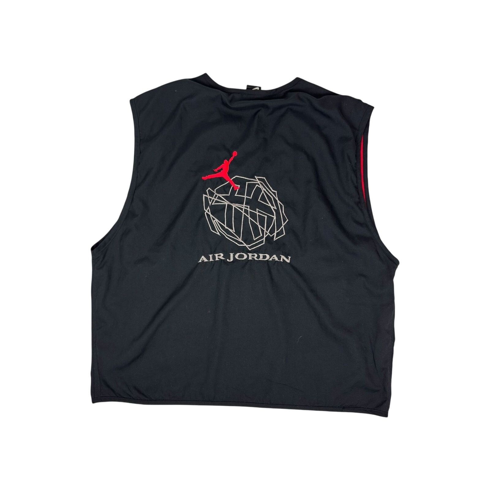 Jordan Brand × Nike × Vintage Nike Air Jordan Black Zip Vest Size US M / EU 48-50 / 2 - 6 Thumbnail