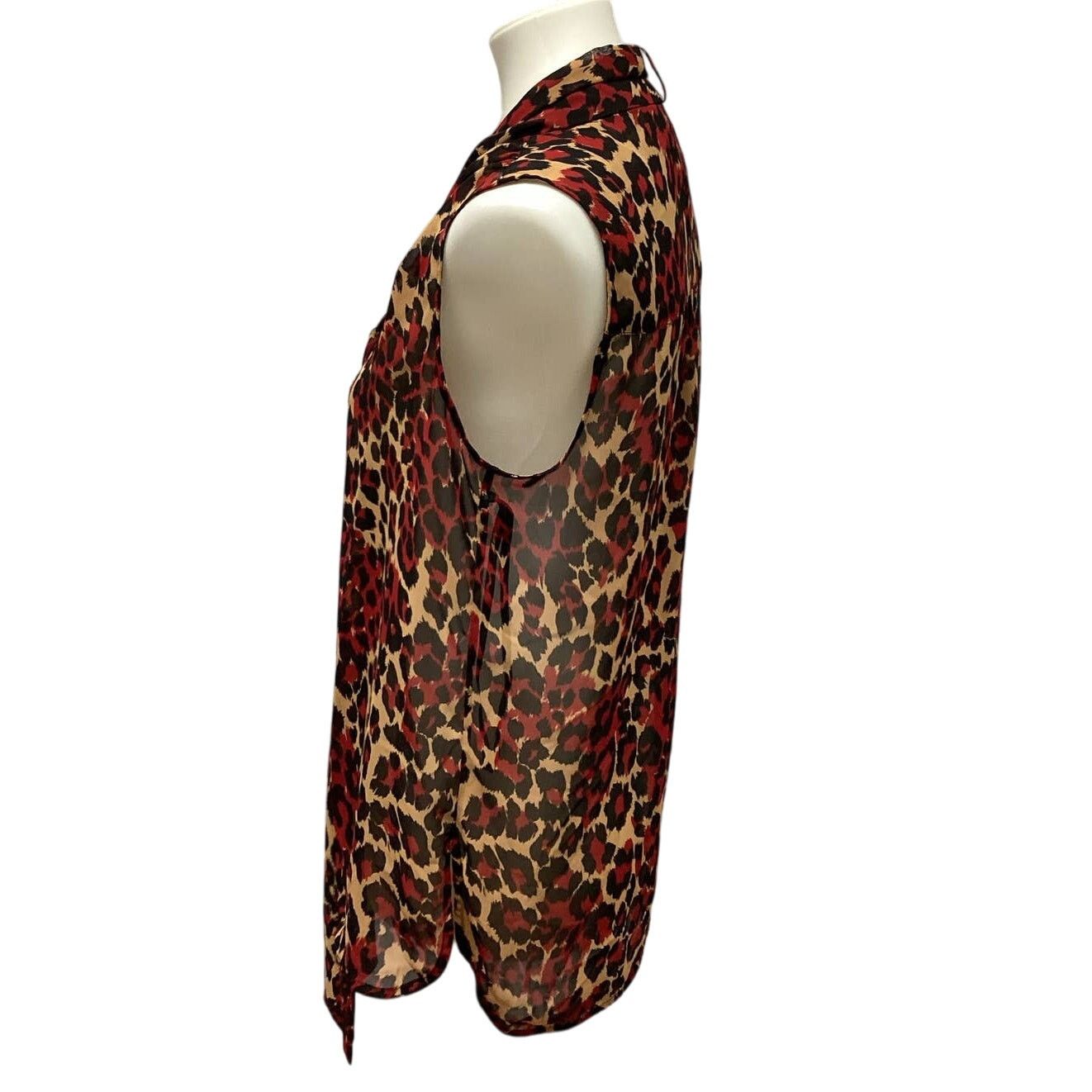 Anne Klein Anne Klein Small Polyester Black Leopard Spot Tank Blouse Size S / US 4 / IT 40 - 4 Thumbnail