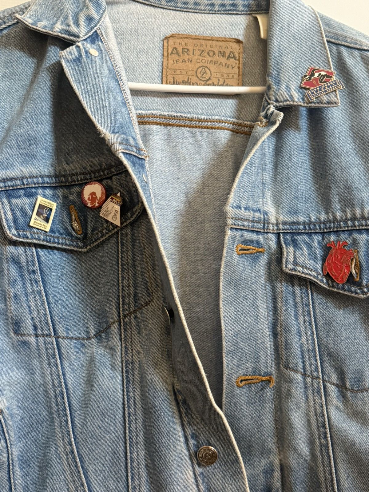 Arizona Jean Co. Vintage Arizona Denim Jacket w/pins Size US S / EU 44-46 / 1 - 6 Thumbnail