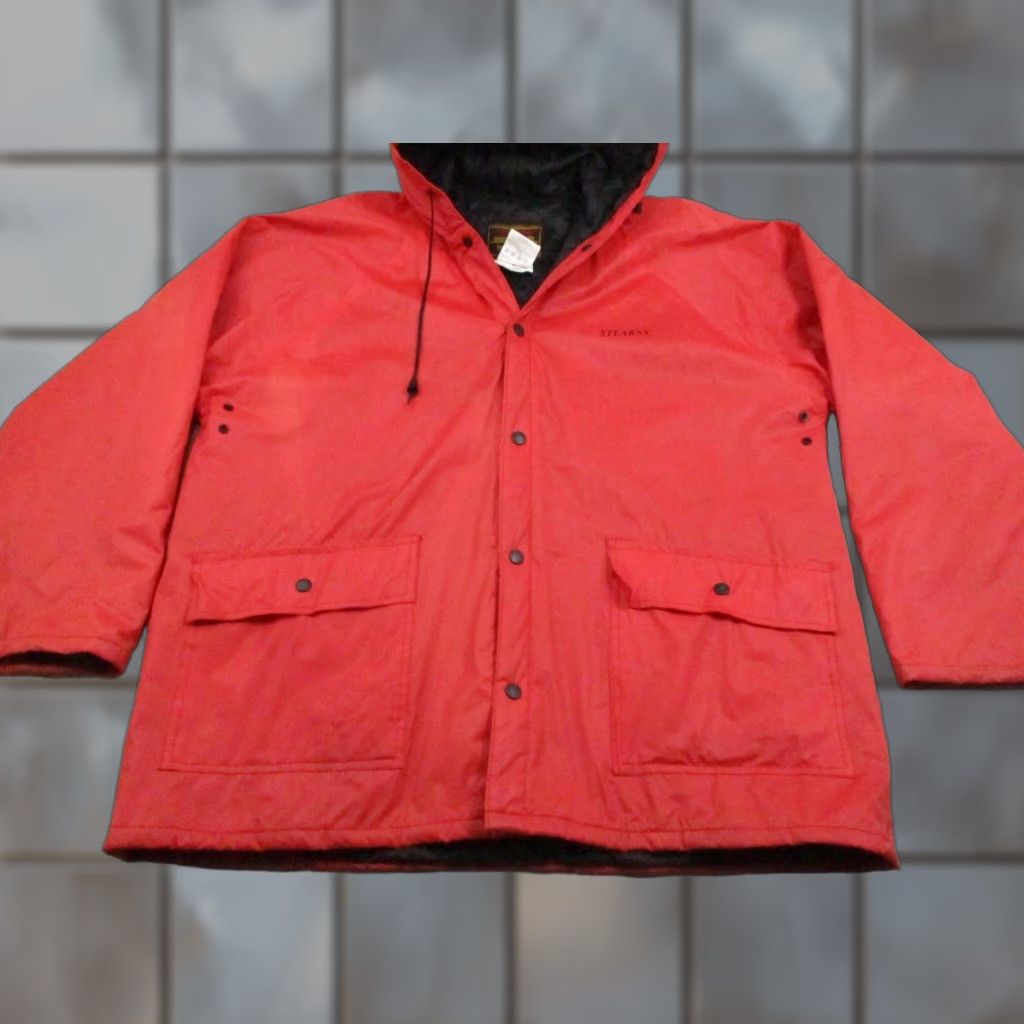 Vintage VINTAGE Stearns Jacket Mens Medium Red Dry Wear Hooded Insulated Rain Coat Outdoor Size US M / EU 48-50 / 2 - 1 Thumbnail