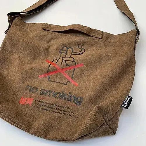 Other "NO Smoking" Unisex Messenger Canvas Bag Size ONE SIZE - 4 Thumbnail