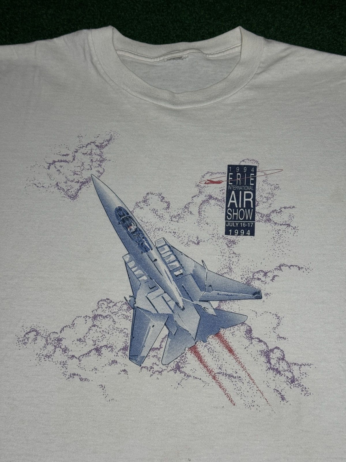 Vintage Vintage 90s Erie Air Show Fighter Jet F18 Hornet T Shirt Size US L / EU 52-54 / 3 - 2 Thumbnail