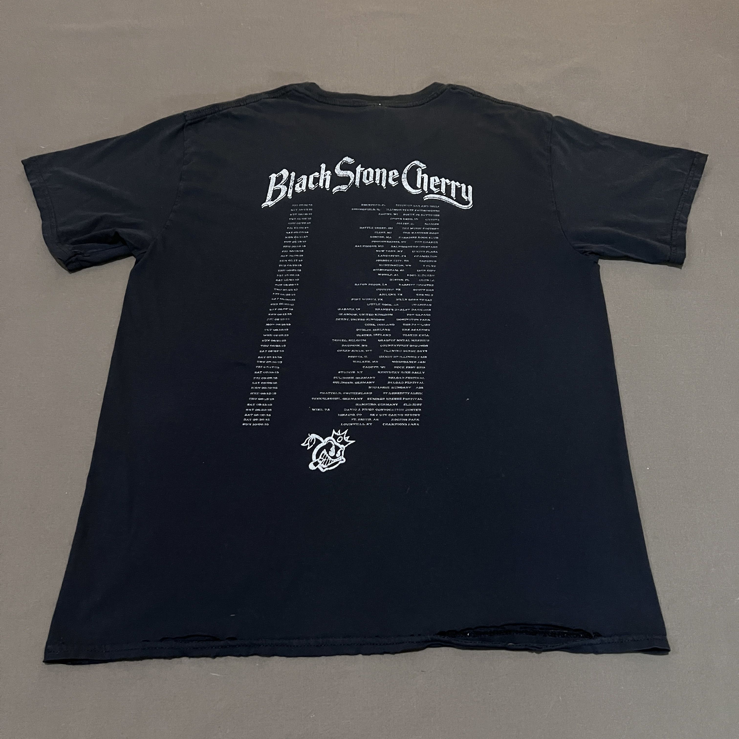 Band Tees 2015 Black Stone Cherry Tour Tee Distressed Faded Thrashed Size US L / EU 52-54 / 3 - 12 Thumbnail