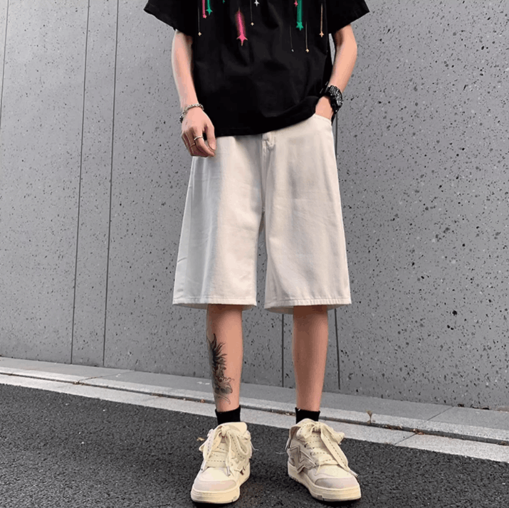 Japanese Brand × Jean Retro loose fitting straight leg denim shorts Size US 30 / EU 46 - 2 Thumbnail