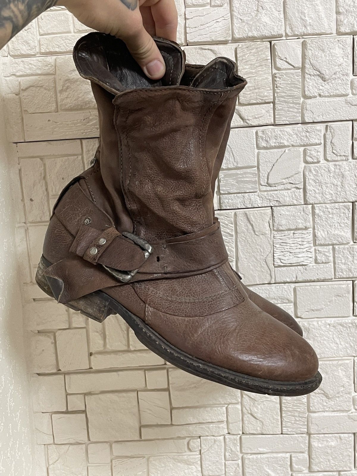 A.S.98 A.S.98 Vintage Revolution Ankle Zip Patchwork Leather Boots Size US 9 / IT 39 - 4 Thumbnail