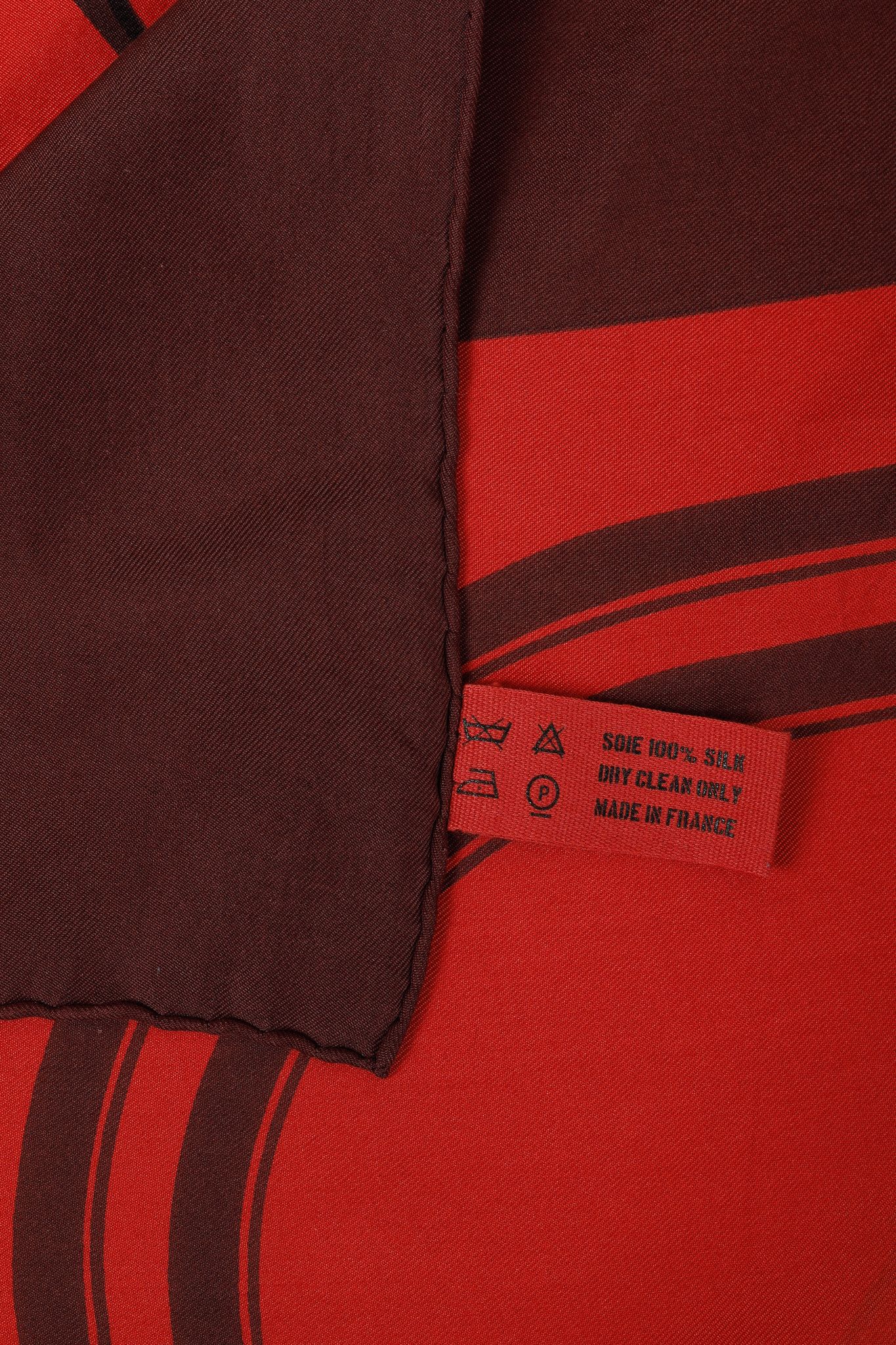 Hermes Hermes Brides de Gala 90 Red Dip-Dye Silk Scarf Size ONE SIZE - 6 Thumbnail