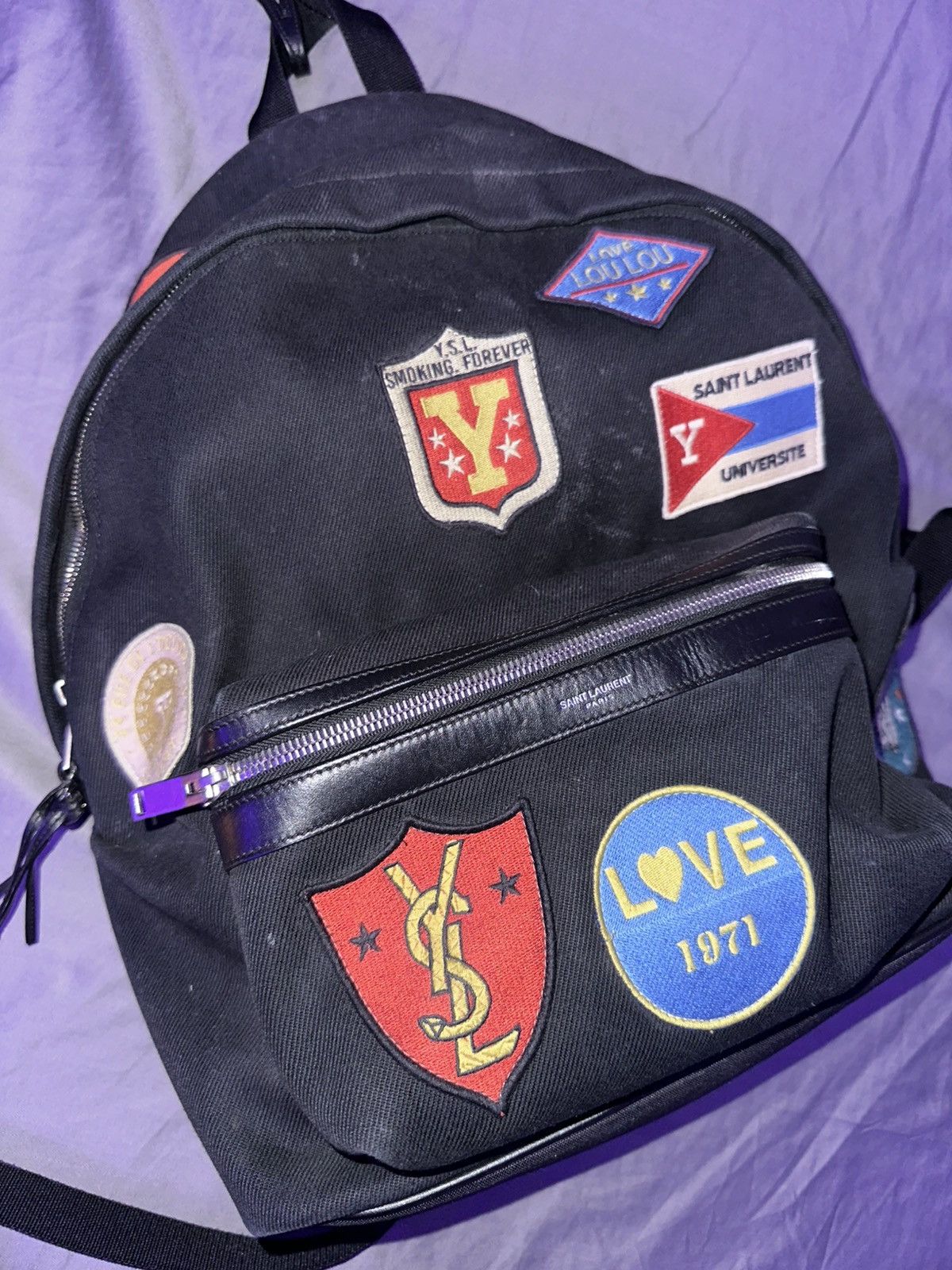 Yves Saint Laurent Yves Saint Laurent Twill Patches City Backpack Size ONE SIZE - 4 Thumbnail