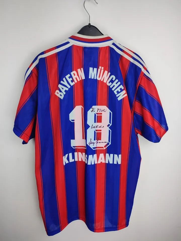 Adidas 1995/97 FC Bayern Munich Munchen #18 KLINSMANN signature Size US L / EU 52-54 / 3 - 12 Thumbnail