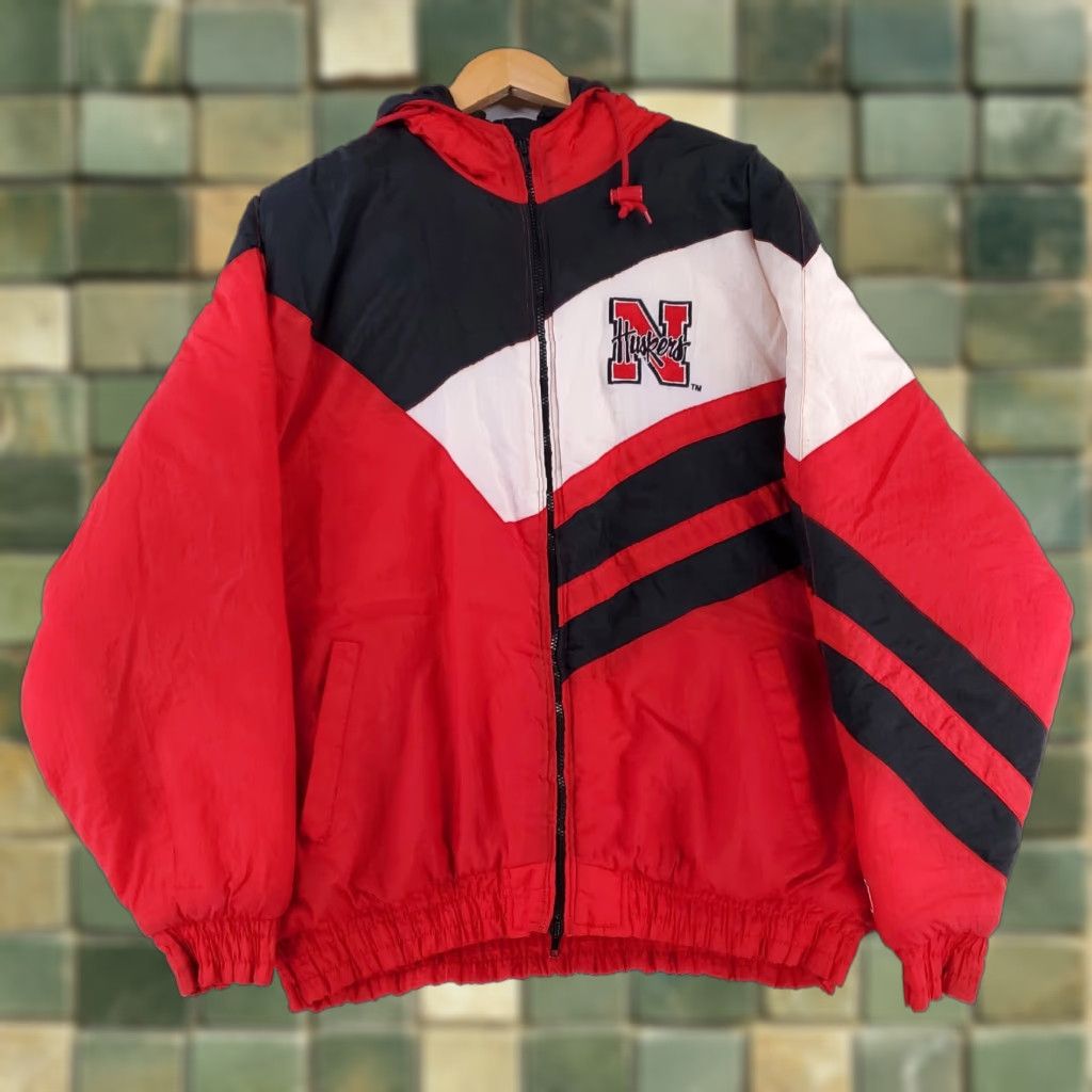 Logo 7 VINTAGE Logo 7 VTG 90s Nebraska Cornhuskers Hooded Spellout Full Zip Jacket Mens XXXL Jacket Size US XXL / EU 58 / 5 - 1 Thumbnail