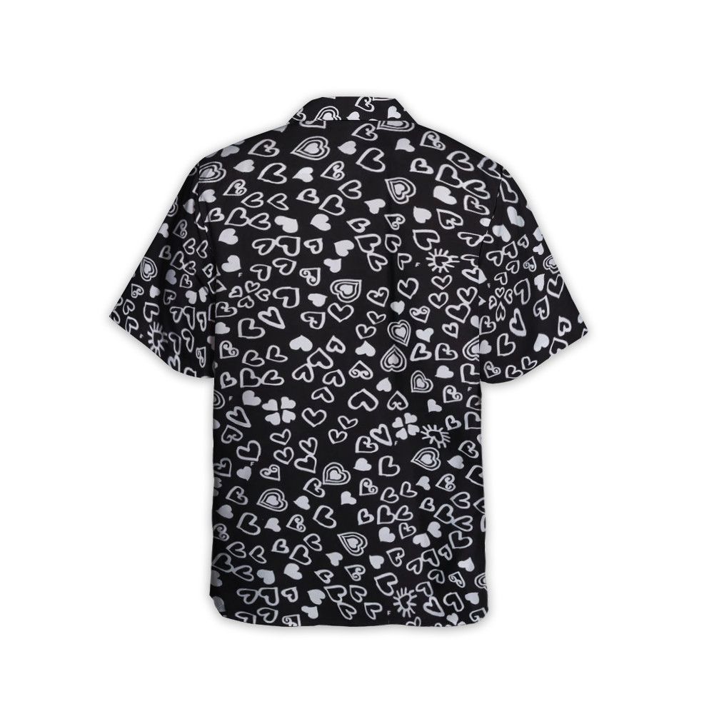 Designer Black Heart-Print Short-Sleeve Shirt Size US M / EU 48-50 / 2 - 4 Thumbnail