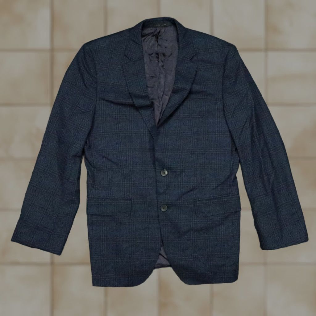 Hugo Boss HUGO BOSS Blazer Mens 38R Blue Glen Plaid Drago Wool 2 Piece Regular Notch Lapel Double-Vented Size 38R - 1 Thumbnail