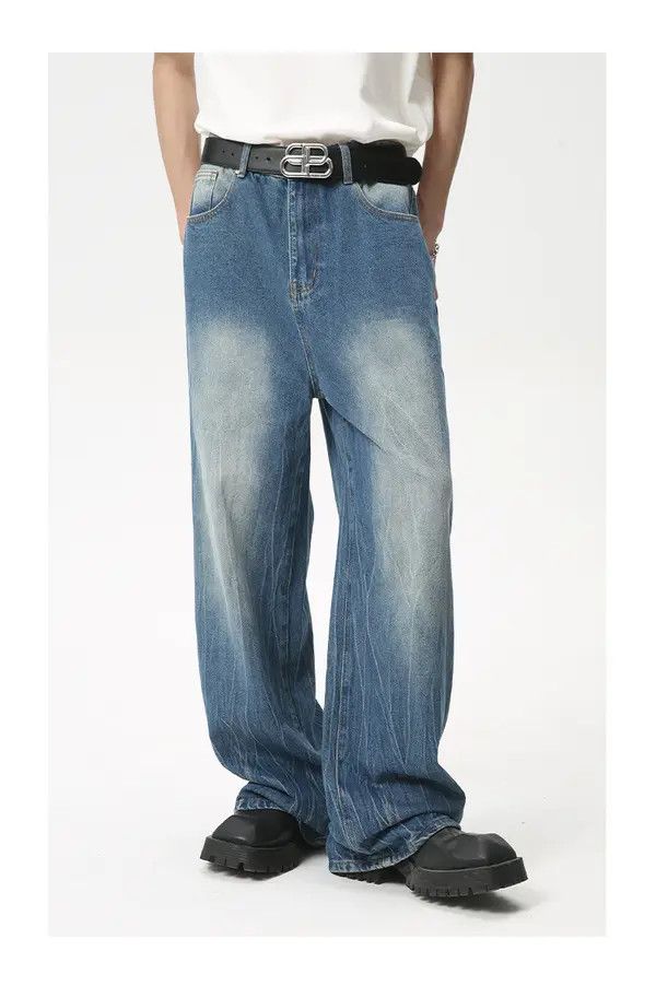 Japanese Brand Ishida x Mari Lightning pattern design straight jeans casual Size US 32 / EU 48 - 8 Thumbnail
