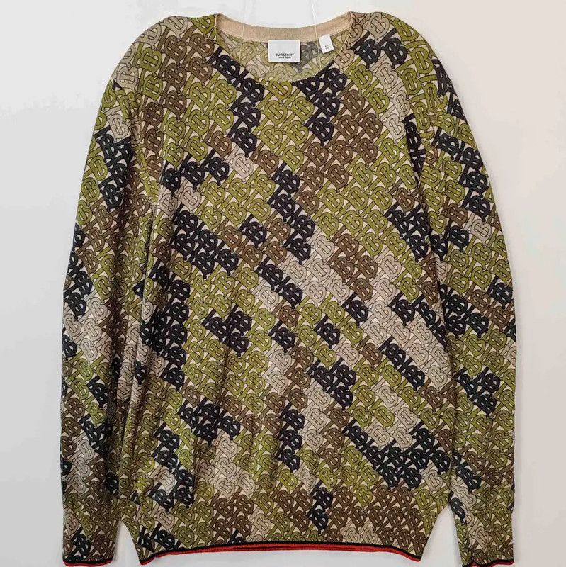 Burberry Burberry Green Wool Men's Knit Sweater Size US XL / EU 56 / 4 - 1 Thumbnail