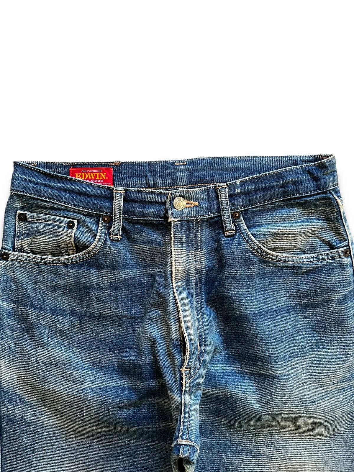 Edwin Vintage Edwin Japan Distressed Baggy Blue Denim Jeans 32x28 Size US 32 / EU 48 - 4 Thumbnail
