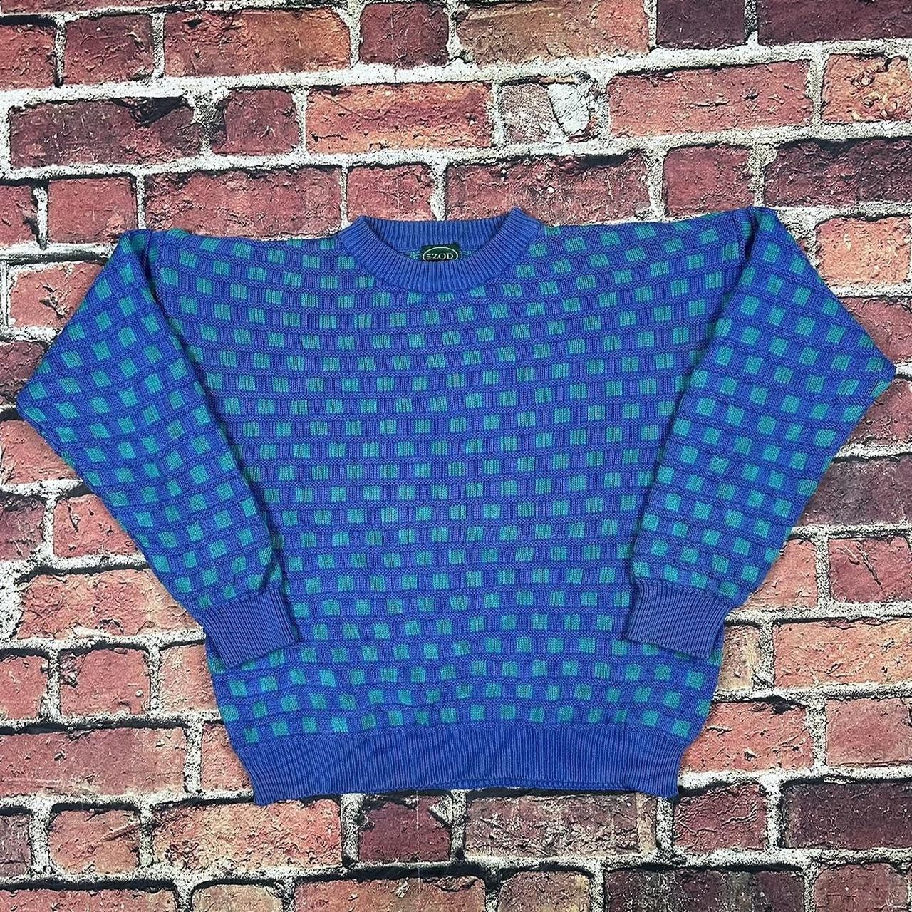 Izod Vintage Izod Chunky Knit Checkered Textured Sweater Cosby Size US L / EU 52-54 / 3 - 1 Thumbnail