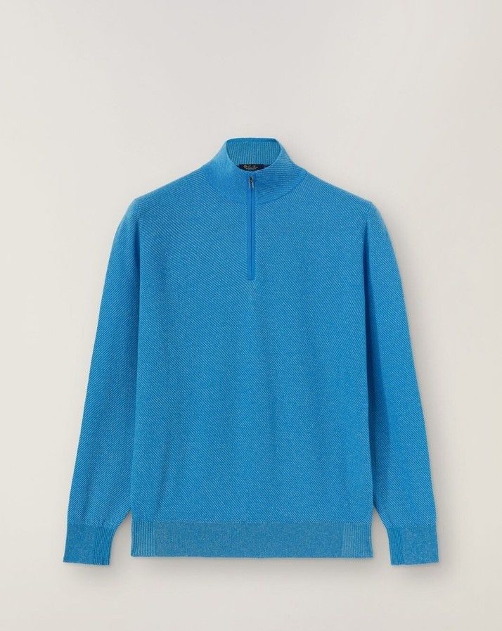 Loro Piana o1srvl11e0824 Mezzocollo Roadster Sweater in Blue Size US S / EU 44-46 / 1 - 1 Preview