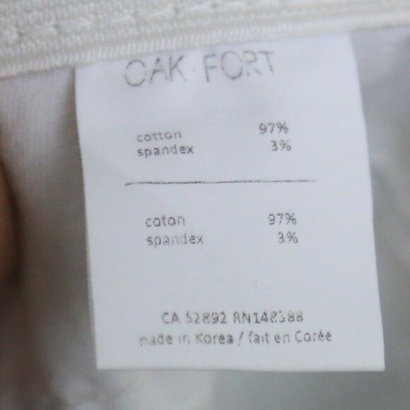 Oak + Fort Oak + Fort Frayed Raw Hem White Mid Rise Skinny Jeans Size 25" / US 0 / IT 36 - 6 Thumbnail