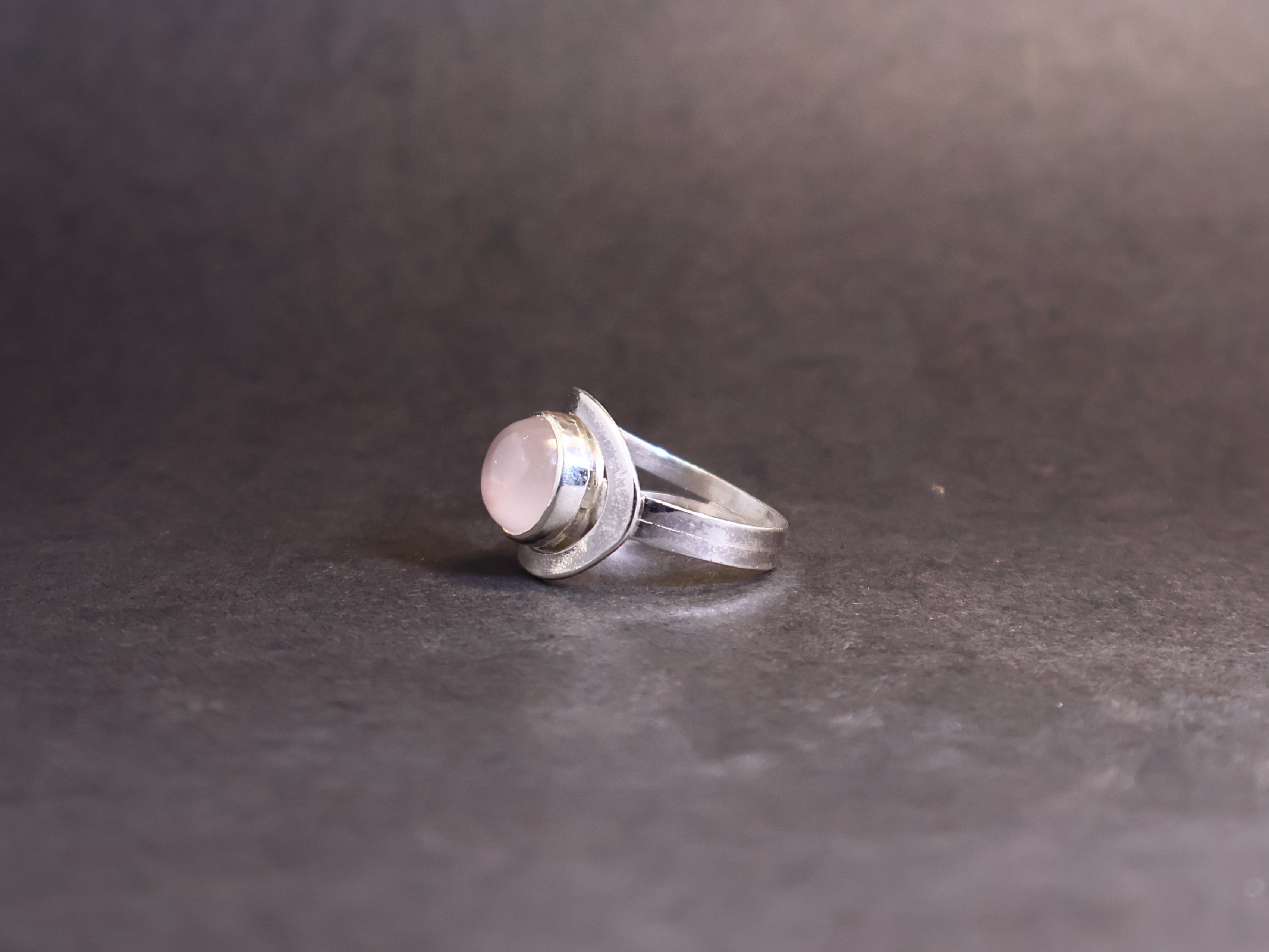 Handmade Rose Quartz Ring, 925 Sterling Silver, Handmade Women Ring, Size ONE SIZE - 3 Thumbnail