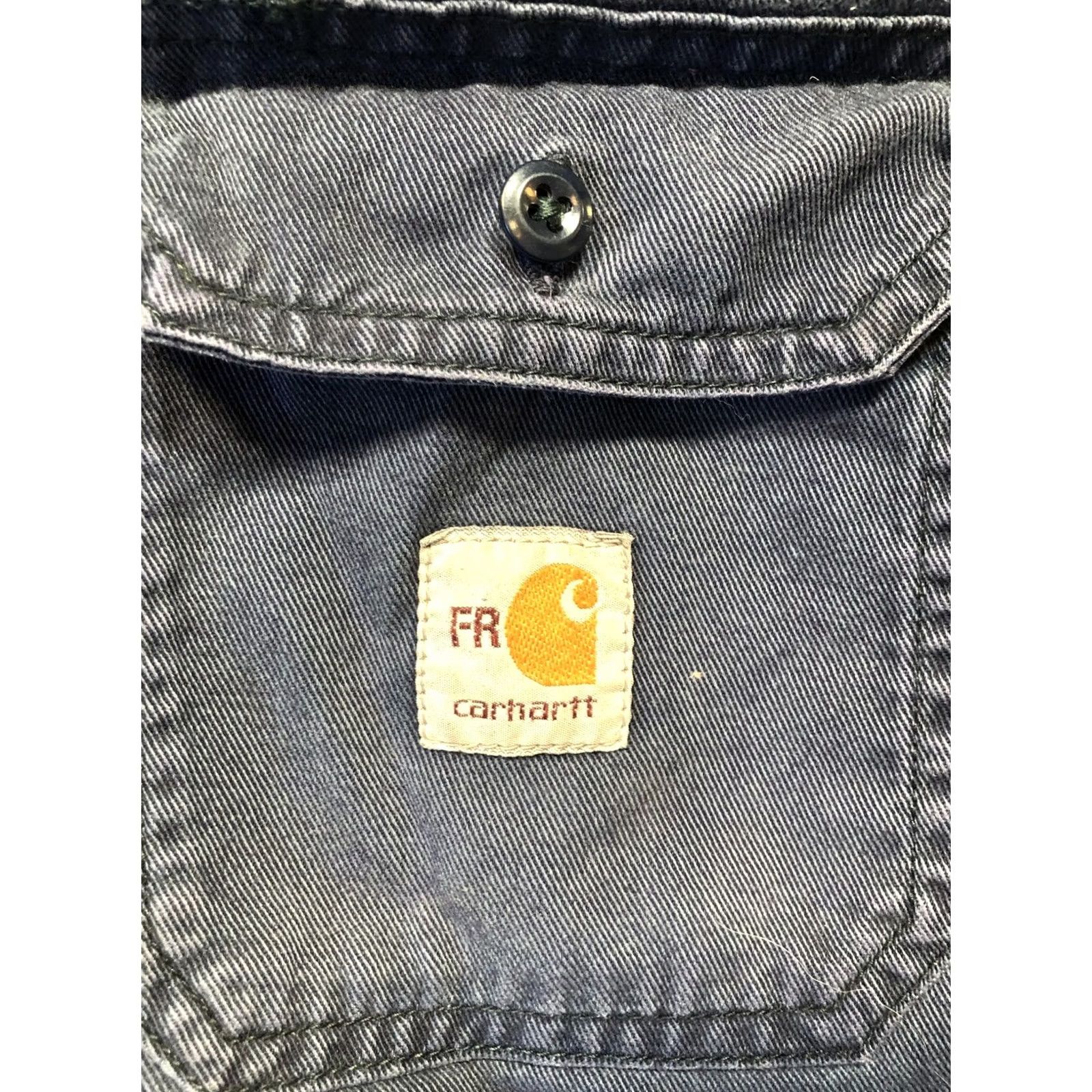 Carhartt Carhartt FR Shirt Mens XL Flame Resistant Button-Up Long Sleeve Blue Twill Cotton Nylon Workwear with Pockets Size US XL / EU 56 / 4 - 6 Thumbnail