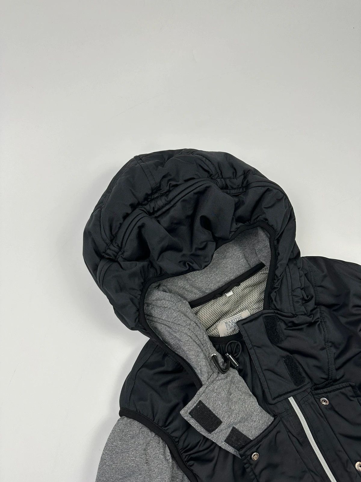 Marithe + Francois Girbaud Marithé François Girbaud 80s Puffy Black Grey Hooded Jacket Size M / US 6-8 / IT 42-44 - 2 Thumbnail