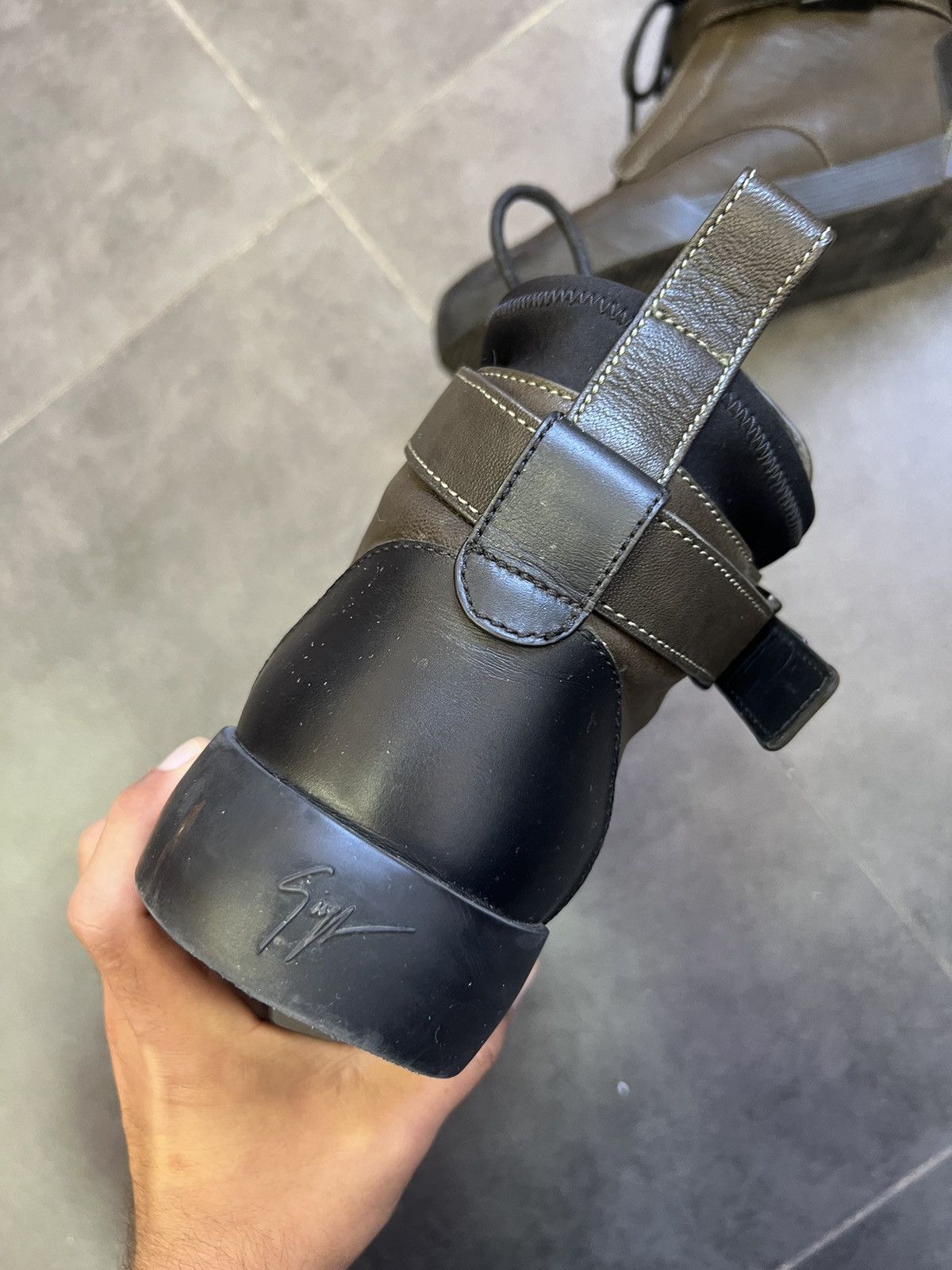 Giuseppe Zanotti Rick Owens type Giuseppe Zanotti belted Hi top sneakers Size US 10 / EU 43 - 4 Thumbnail