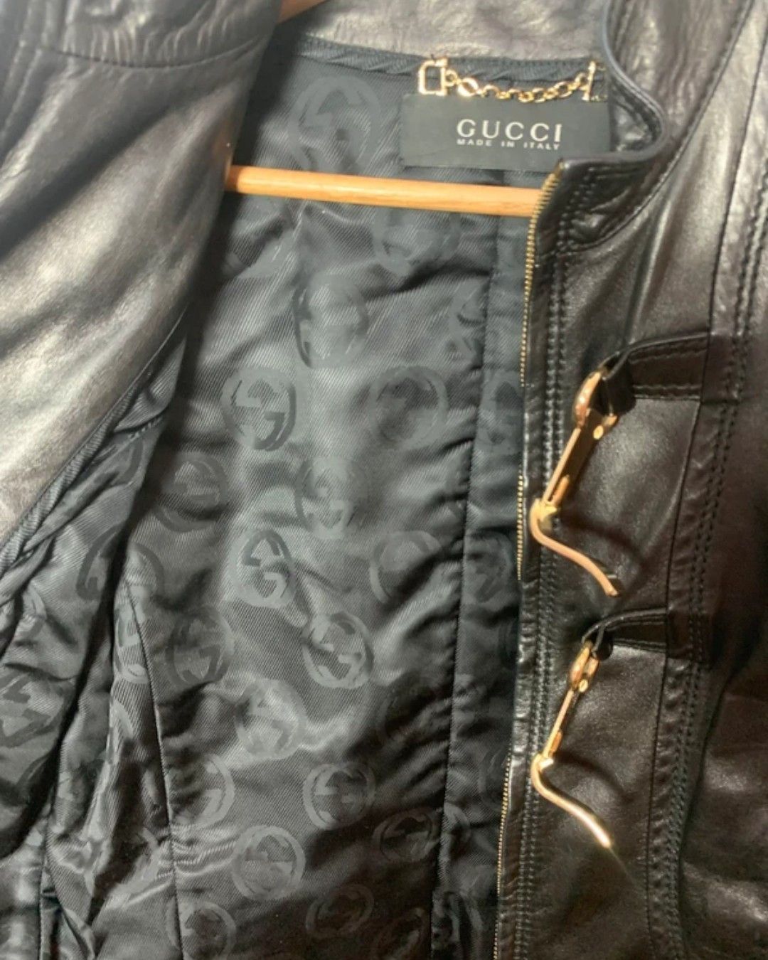 Gucci LEATHER CHAINS BIKER JACKET Size XS / US 0-2 / IT 36-38 - 3 Thumbnail
