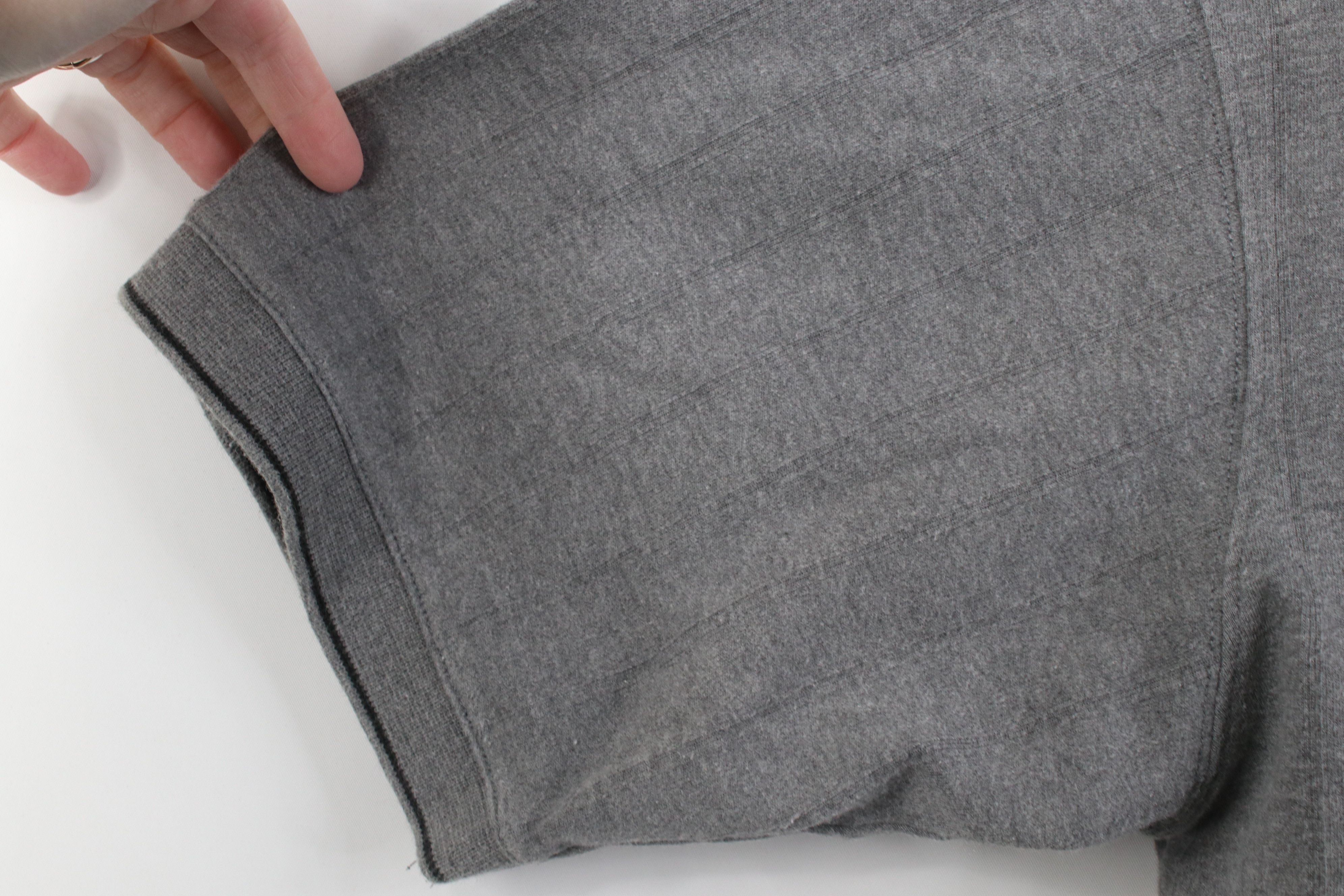 Vintage Vintage 90s Streetwear Ribbed Knit Golf Polo Shirt Gray Size US S / EU 44-46 / 1 - 7 Thumbnail