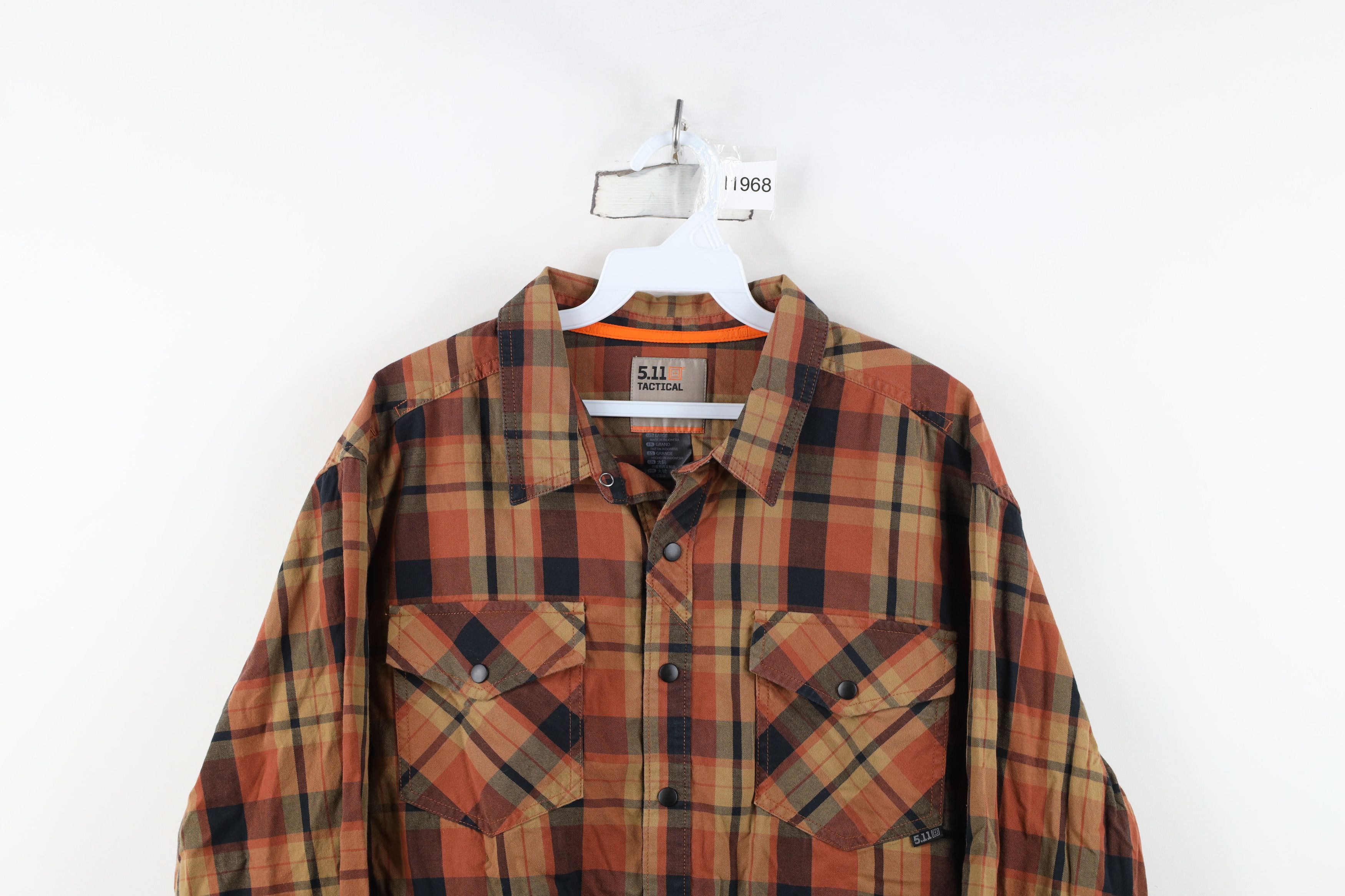 Vintage 5.11 Tactical Series Pocket Flannel Snap Button Shirt Plaid Size US L / EU 52-54 / 3 - 2 Thumbnail