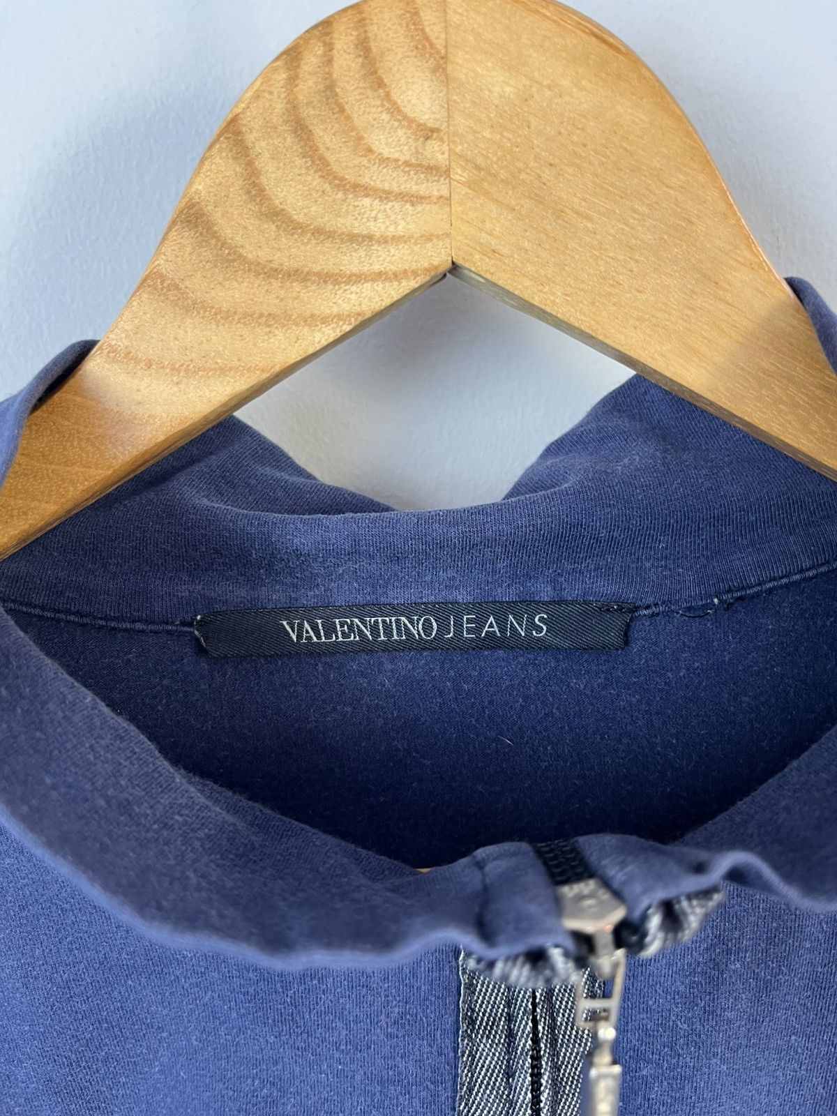 Valentino × Vintage Valentino Jeans Vintage Y2K Cotton 1/4 Zip Sweatshirt Italy Size US L / EU 52-54 / 3 - 8 Thumbnail
