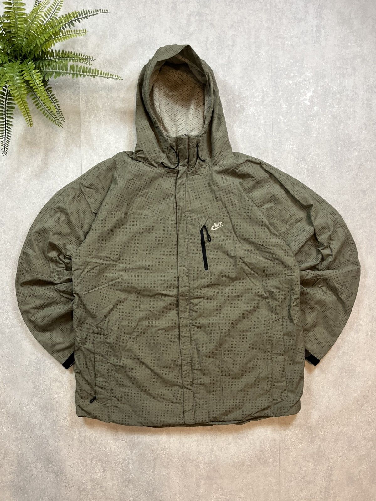 Nike × Vintage 00s Nike Retro Logo Vintage Oversized Hooded Nylon Jacket Size US XL / EU 56 / 4 - 1 Thumbnail
