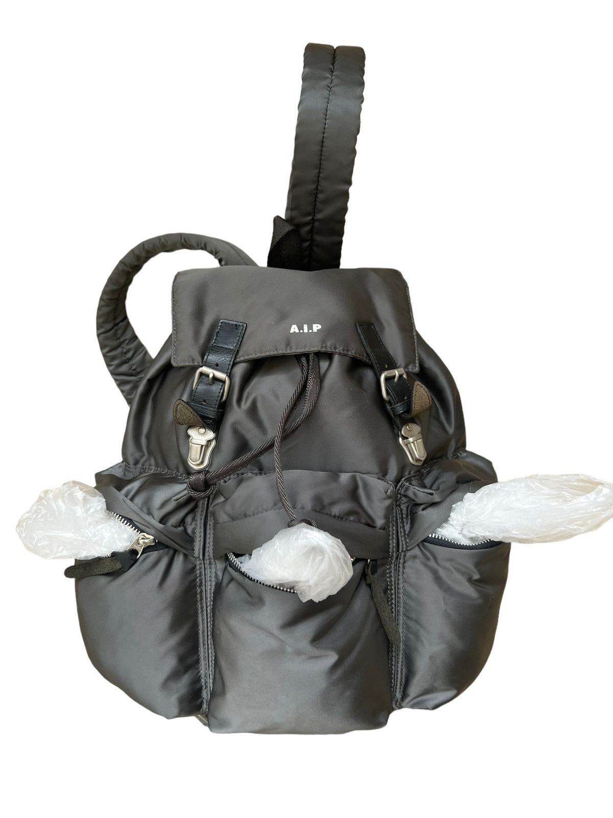 Vintage A.I.P Japan Grey Tactical Nylon Tanker Backpack Size ONE SIZE - 4 Thumbnail