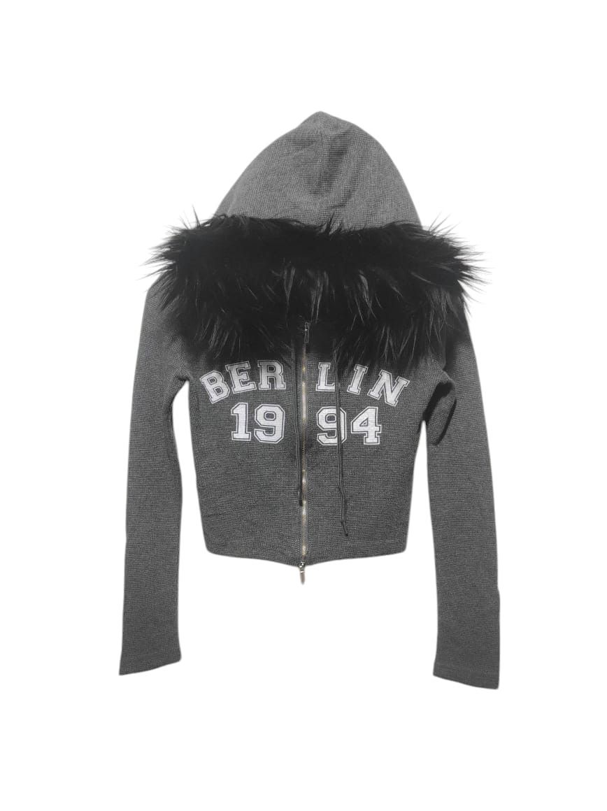Hysteric Glamour Magenta Studio Crop Double Zipper Fur Hoodie LGB style Size S / US 4 / IT 40 - 1 Thumbnail