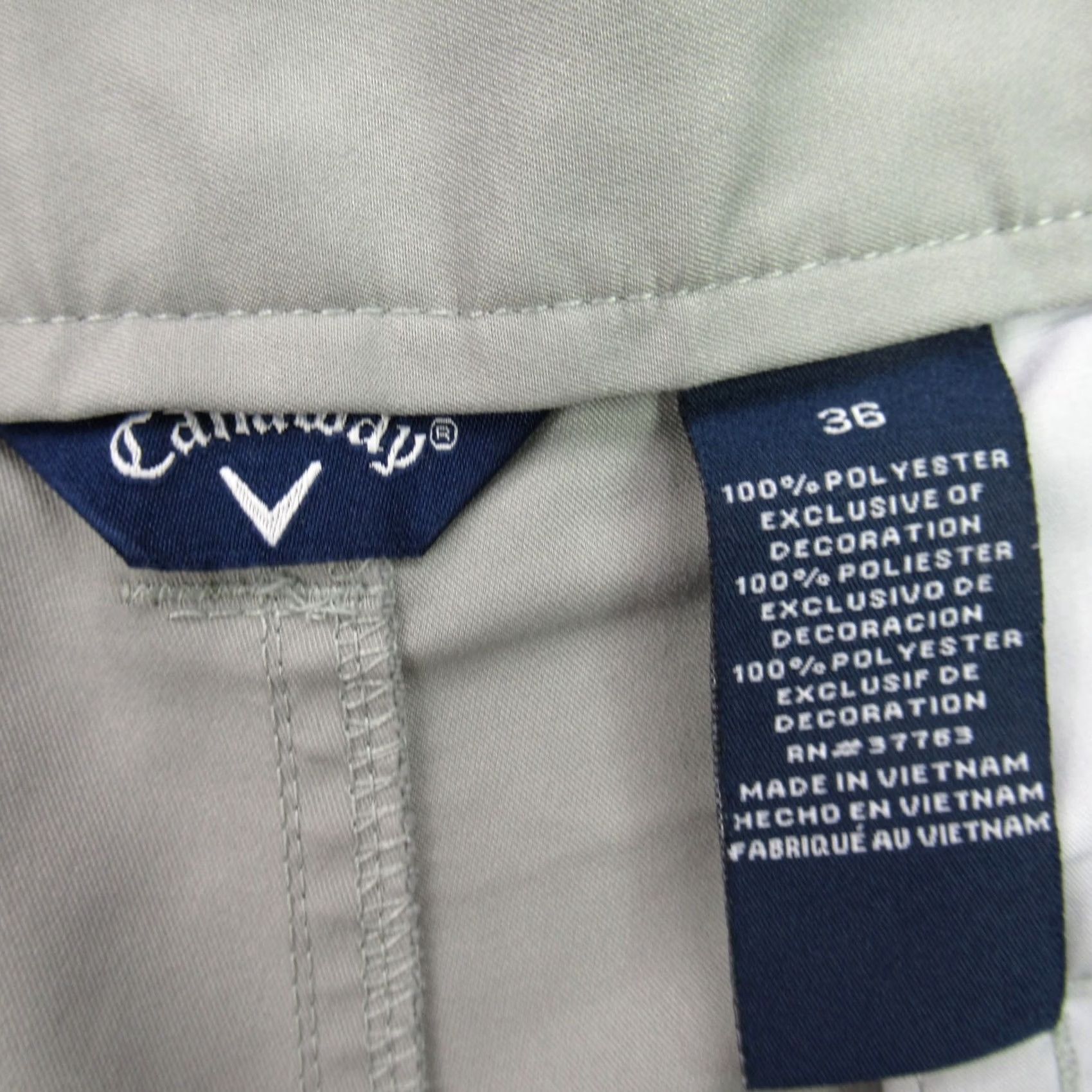 Callaway Callaway Shorts Mens 36 Gray Pockets Button Lightweight Outdoors Chino Size US 36 / EU 52 - 3 Thumbnail