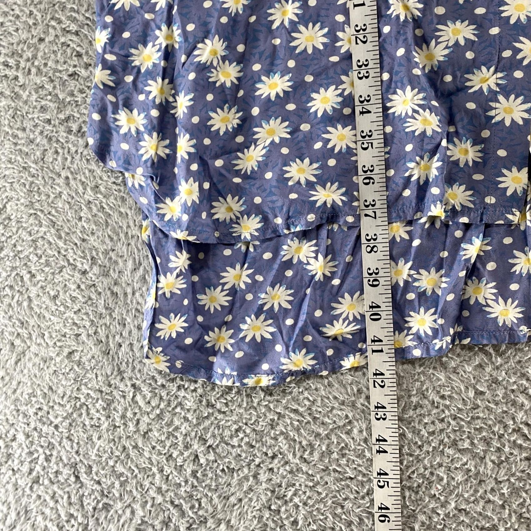 Vintage April Cornell Shirt Dress Womens XL Blue Daisy Floral Button Midi Rayon Casual Size XL / US 12-14 / IT 48-50 - 5 Thumbnail