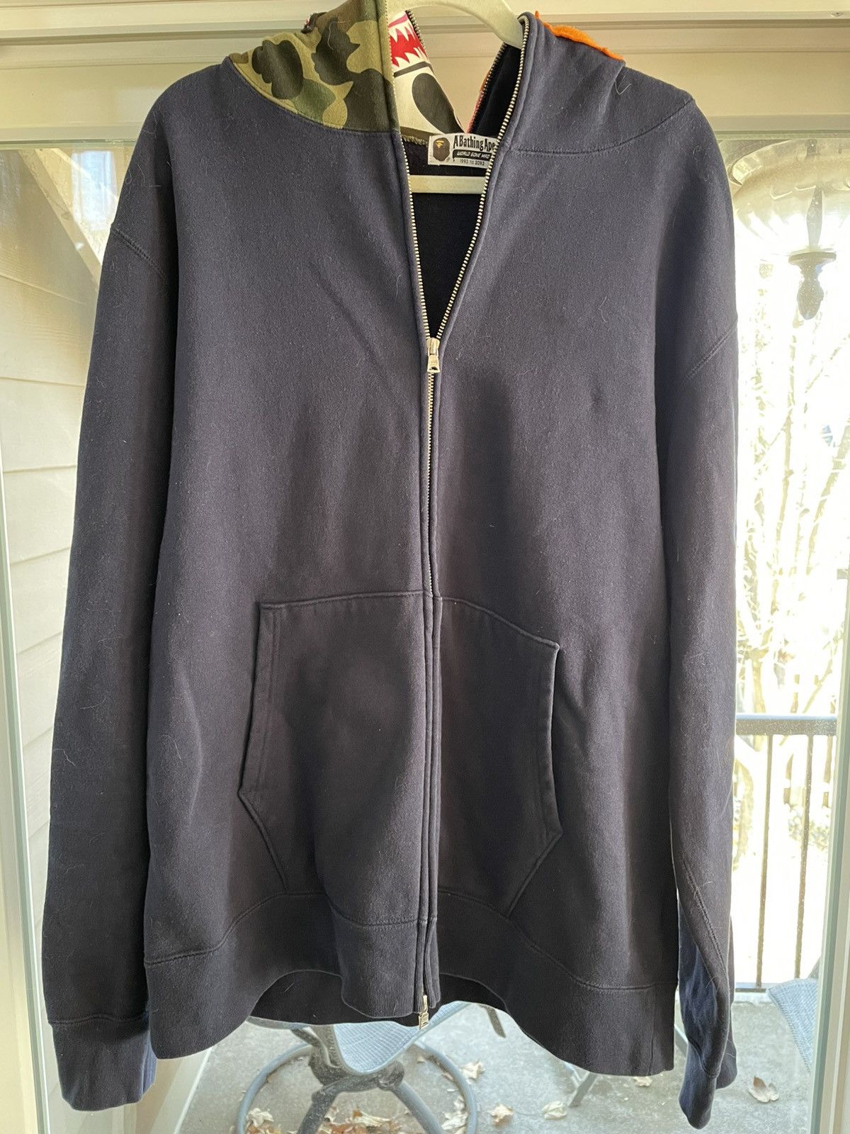 Bape Bape Navy Shark Hoodie Size US XXL / EU 58 / 5 - 1 Thumbnail
